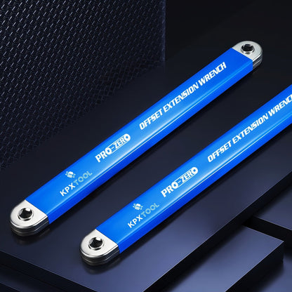 Offset Extension Ratchet Wrench Set with 1/4-, 3/8- and 1/2-Inch Adapters in Five Handle Colors