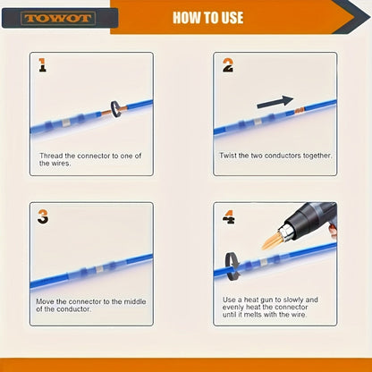 Solder Seal Wire Connectors Butt Splice Terminals 320/640/900pcs for Entryways, Bedrooms and Living Spaces