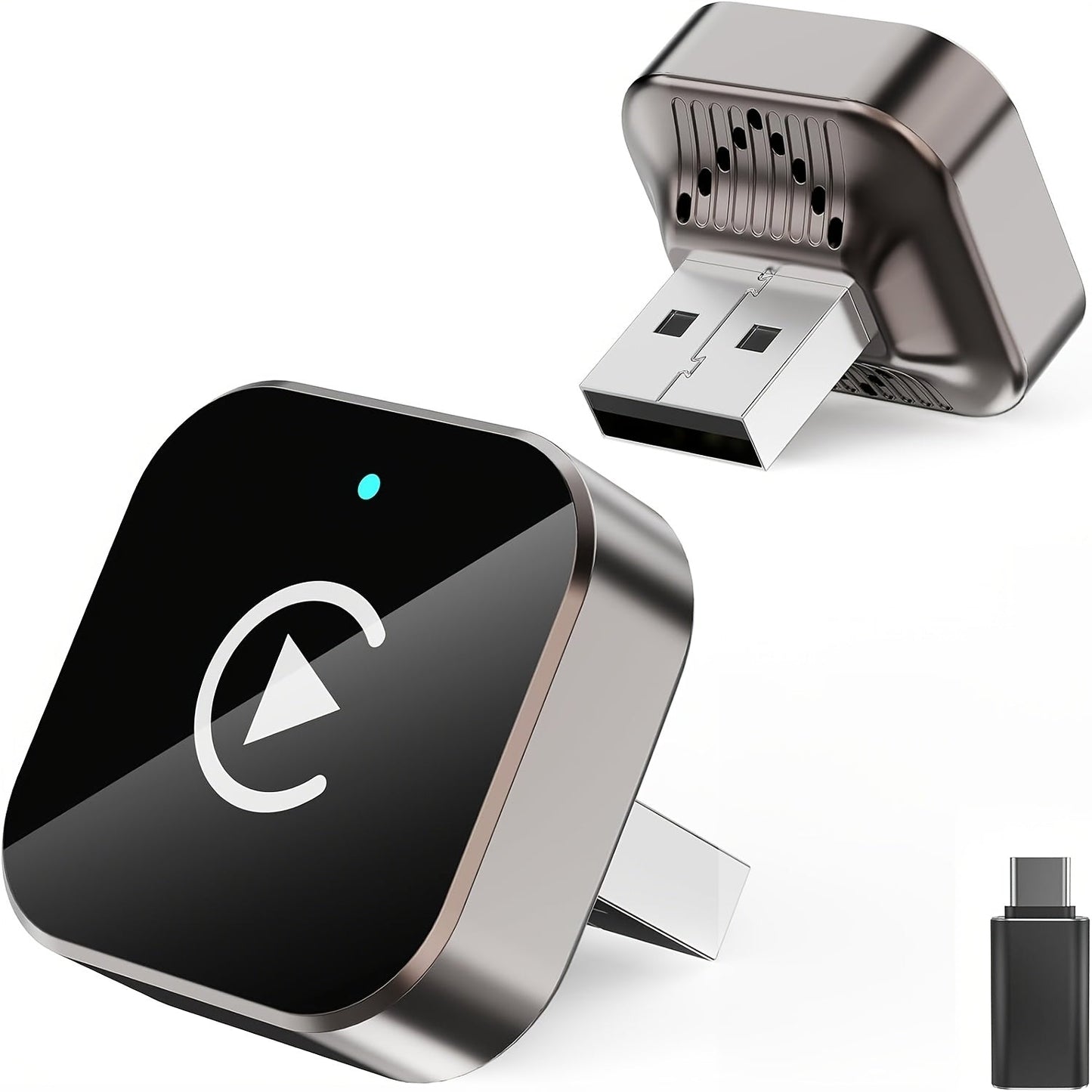 Wireless CarPlay Adapter 2-in-1 Wired to Wireless CarPlay & Android Auto Mini USB Dongle Fast Stable Connection for Apple iOS 10+ Android