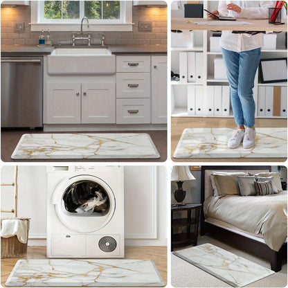Anti Fatigue Kitchen Mat Non-Slip Cushioned Floor Rug for Standing Desk Sink Office – Marble Pattern