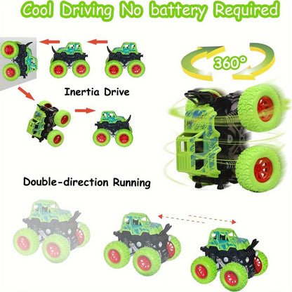 Mini Pull Back Truck Toys Bulk Pack 12pcs, Friction Powered Push & Go Stunt Car Trucks for Boys Girls Kids Teens