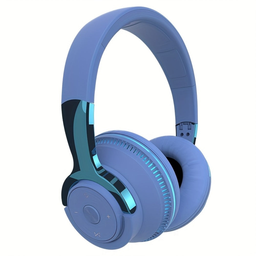 Foldable Wireless Over-Ear Headphones with FM Radio, TF Card, LED Accent Lights, 3.5mm AUX and Four Colors