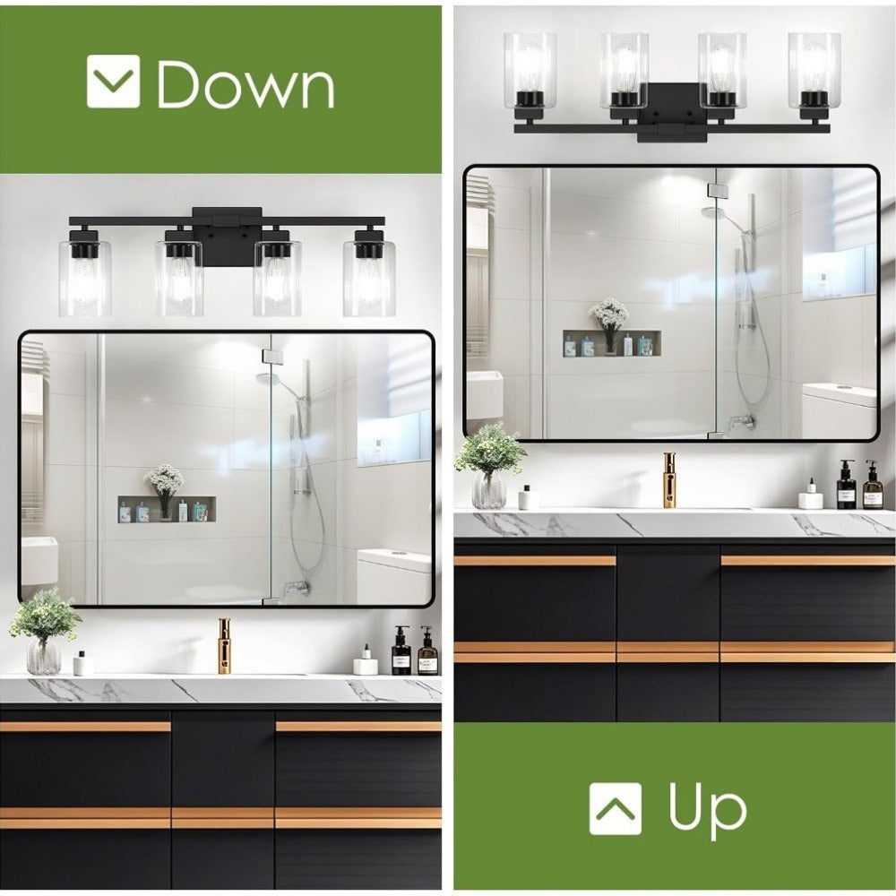 Modern Black Vanity Light Bar Wall Sconce Bathroom Fixture 3 4 5 Light Over Mirror Bedroom for Entryways, Bedrooms and Living Spaces
