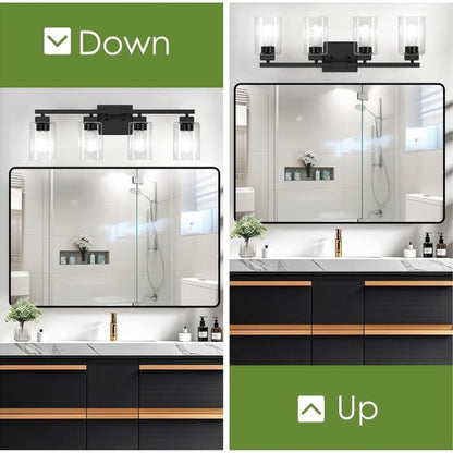 Modern Black Vanity Light Bar Wall Sconce Bathroom Fixture 3 4 5 Light Over Mirror Bedroom for Entryways, Bedrooms and Living Spaces