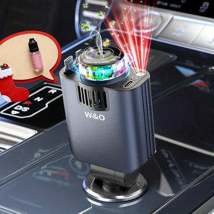 Car Charger with Perfume 3-in-1 Fast Charging AromaRelax Starlight Projector Retractable Cable USB-C & Lightning for iPhone 16 15 14 13 12