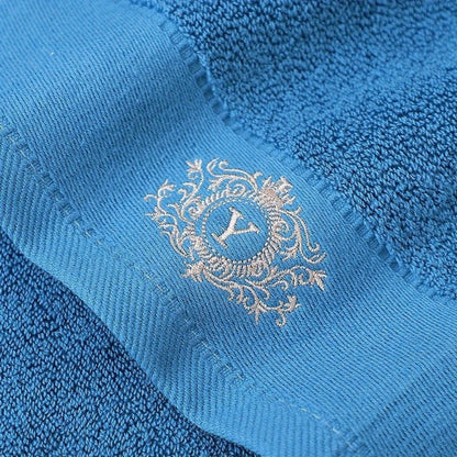 Embroidered Cotton Towel Set 3-Piece – 400g/㎡ Soft Absorbent Lint-Free Bath Towel Hand Towel Set for Home Spa Salon