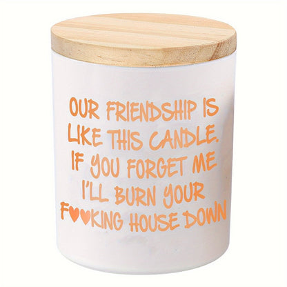 Lavender Scented Soy Candle Best Friend Gift for Women, Engraved Glass Friendship Candle for Entryways, Bedrooms and Living Spaces