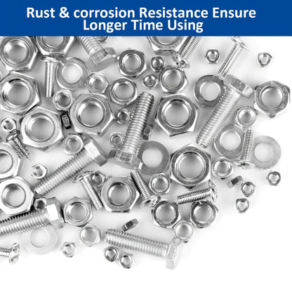 1575pcs 304 Stainless Steel Nuts and Bolts Assortment Kit for Entryways, Bedrooms and Living Spaces