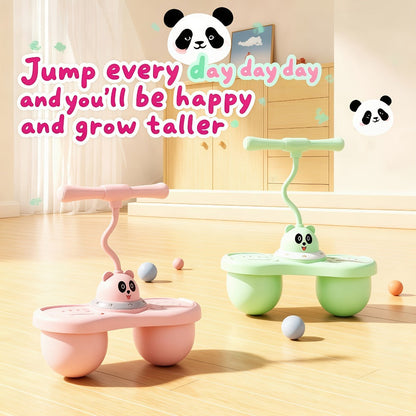 Kids Cartoon Panda Jumping Ball with Handle, Double Bouncy Ball Balance Training Toy, 24.6" Size