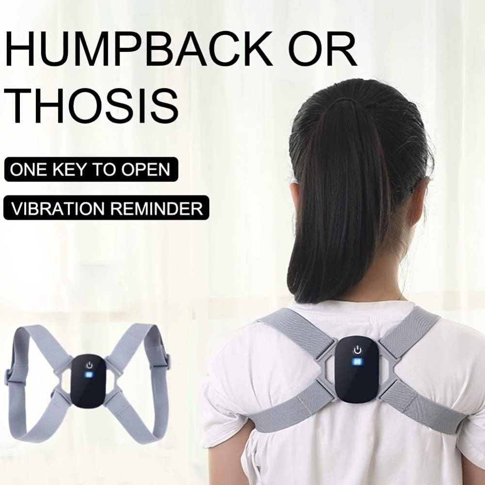 Smart Posture Corrector with Vibration Alert, Wireless Rechargeable Posture Trainer & Back Support Belt for Men Women