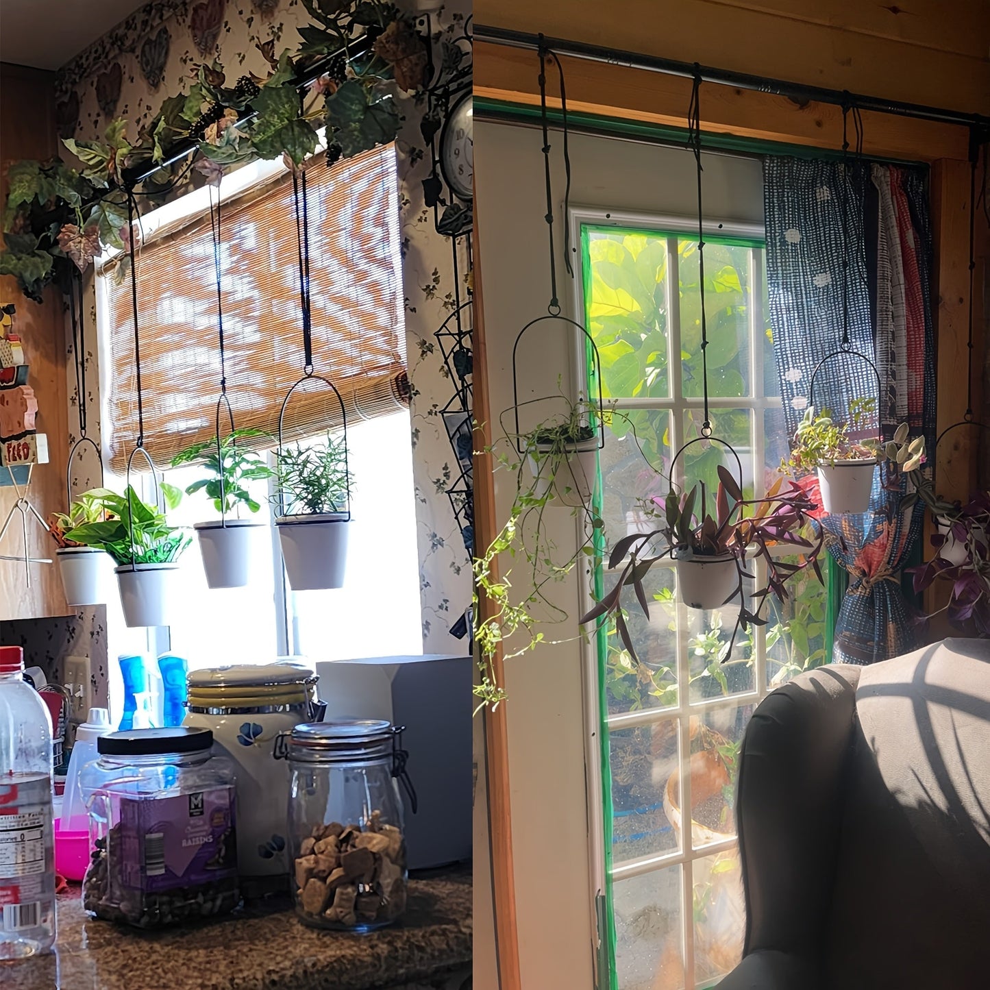 Hanging Planter | Adjustable Metal Wall Rack Indoor Herb Window Pot