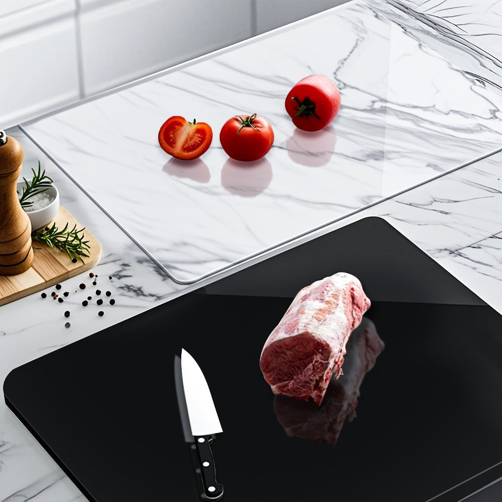 Acrylic Cutting Board Large Anti-Slip 17x23 Inch – Clear & Black Countertop Protector for Kitchen & Restaurant