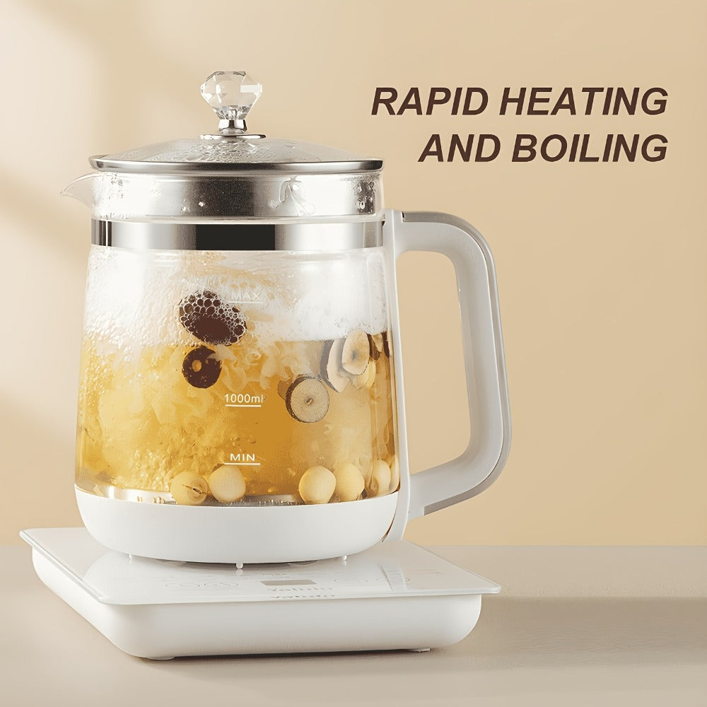 Multifunctional Electric Kettle 1.8L – Thick Glass Health Kettle with 18 Smart Functions, Boil Water, Make Coffee
