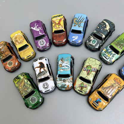 Dinosaur Toy Car Set 29-30pcs, Mini Pull Back Racing Cars with T-Rex Spinosaurus Pterodactyl Figures & City Traffic Map