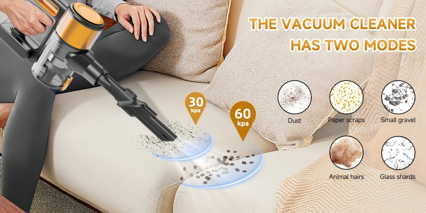 Cordless Stick Vacuum Cleaner 60Kpa 55-Min Runtime - Anti-Tangle Handheld Vacuum for Hardwood for Entryways, Bedrooms and Living Spaces