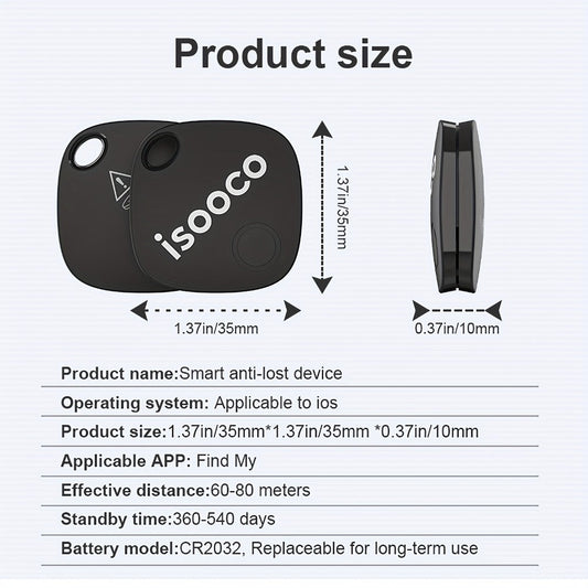 Black Mini Item Tracker Tags Six-Piece Set with Keyring Holes and One 6-Pack Checkout Pictured