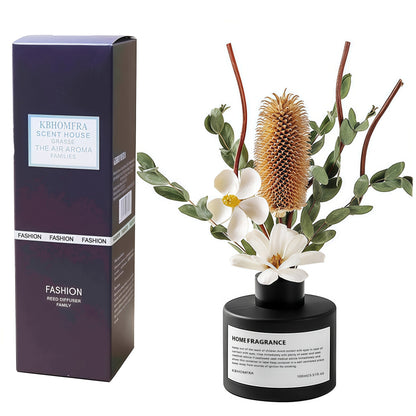 Reed Diffuser Set with Dried Flowers, Jasmine, Cedar, Sandalwood & Gardenia Scents, 120ml 90-Day Home Fragrance