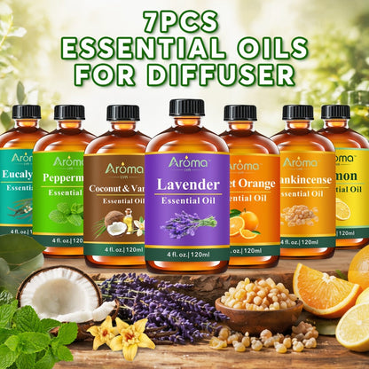 Lavender Essential Oil 4oz, Pure Aromatherapy Oil for Diffuser, Candle, Humidifier & Massage, Also in Eucalyptus
