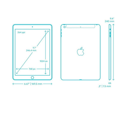 Refurbished iPad Air 1st Generation 16GB Wi-Fi Space Gray, 9.7" Retina Display Apple A7 Chip 8600mAh Battery