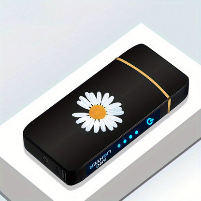 Flip-Top Dual-Arc Electric Lighter with Power Display in 12 Black or Blue Artwork Options Pictured