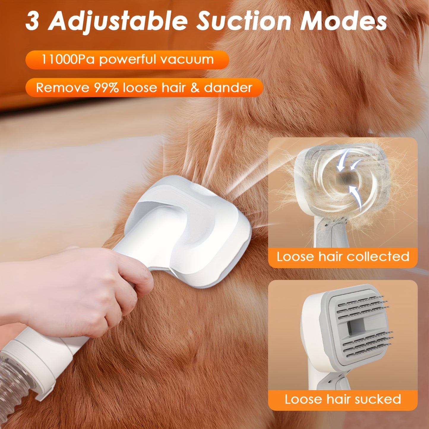 Dog Grooming Vacuum 8-in-1 & 9-in-1 with Dryer Function – 2.2L Large Cup, Low Noise Pet Grooming Vacuum for Shedding, 6 Grooming Tools