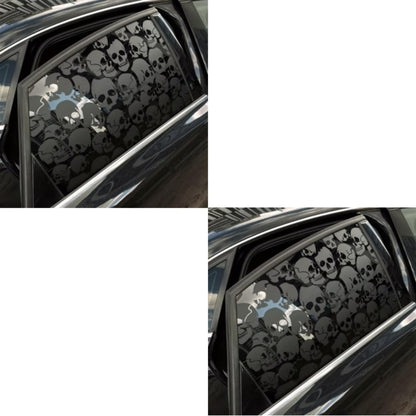 Two-Piece Gothic Skull Car Window Decals in Type A, C or D Artwork with Small or Large Sizes