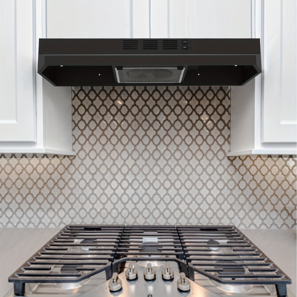 Range Hood 30 Inch Under Cabinet, Ducted & Ductless Convertible Kitchen Vent Hood with LED Light & 2-Speed Exhaust Fan