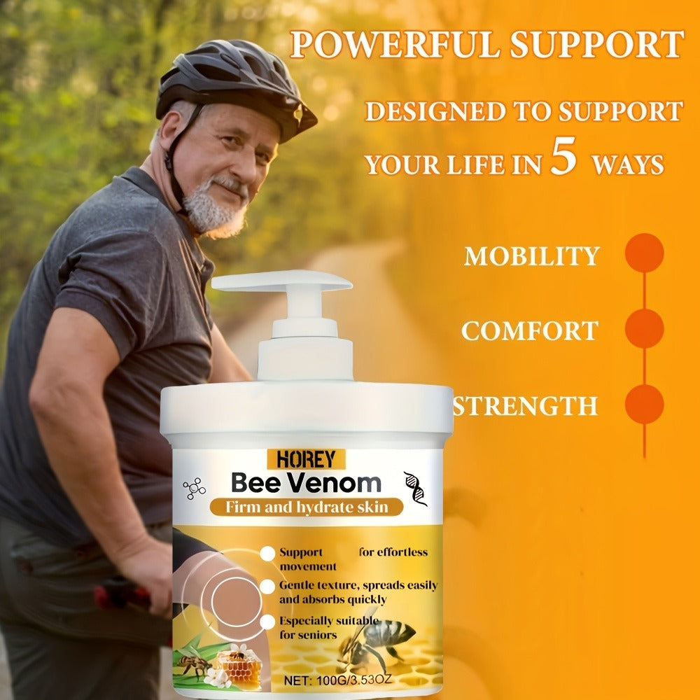 Body Cream HOIREY Bee Venom 100g Pump Jar with Label for External Knee Arm Leg and Shoulder Application
