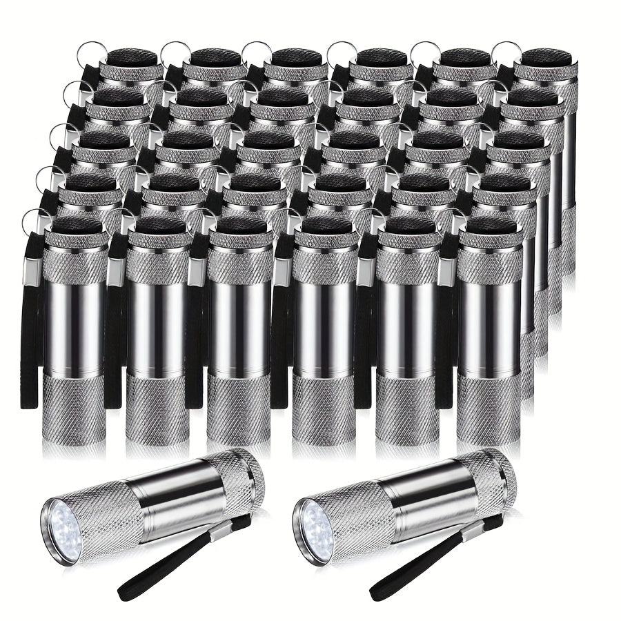 Flashlight 32-Piece Mini LED Bulk Set with Aluminum Bodies, Lanyards and Eight Color Assortments