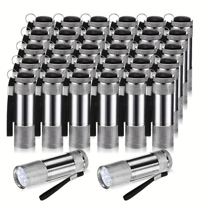 Flashlight 32-Piece Mini LED Bulk Set with Aluminum Bodies, Lanyards and Eight Color Assortments