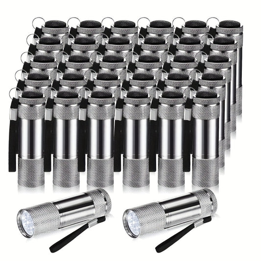 Flashlight 32-Piece Mini LED Bulk Set with Aluminum Bodies, Lanyards and Eight Color Assortments
