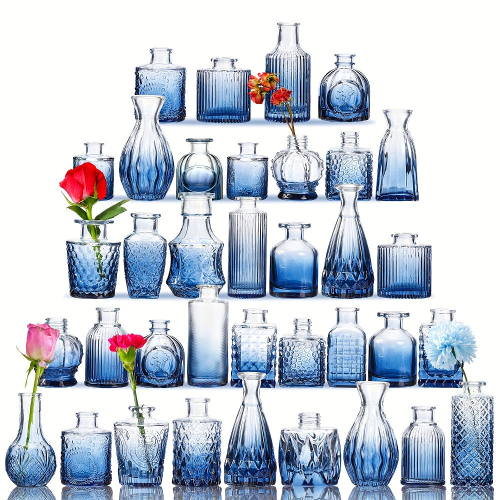Mini Bud Vases 36pcs – Clear Small Flower Vases for Wedding Centerpieces Birthday Party Anniversary Home Table Decoration