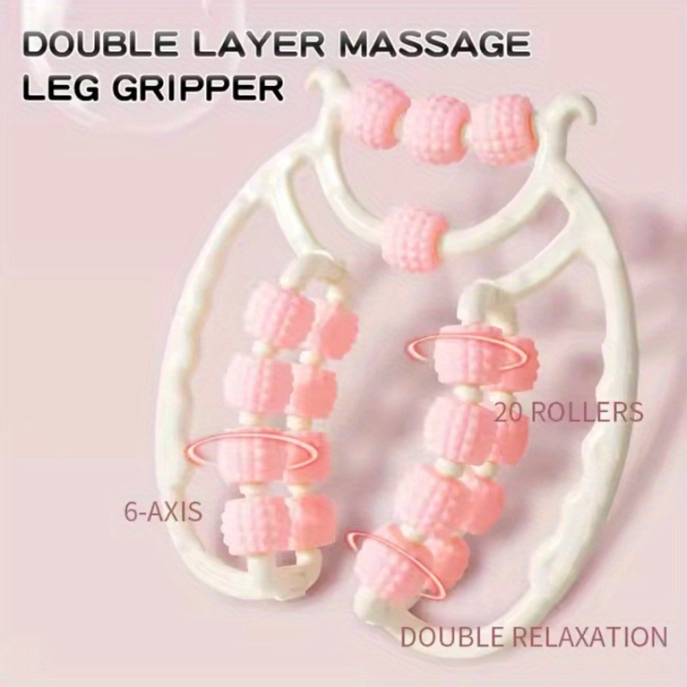 Leg Roller Massager 20-Wheel Manual Body Roller with Textured Bumps for Circulation – Portable Leg, Thigh