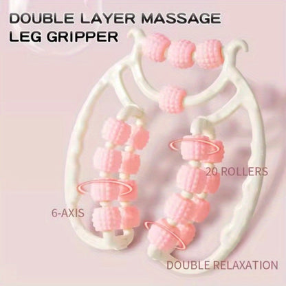 Leg Roller Massager 20-Wheel Manual Body Roller with Textured Bumps for Circulation – Portable Leg, Thigh