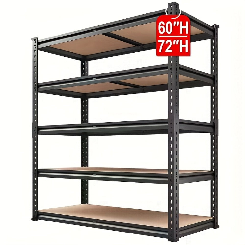 5-Tier Garage Shelving Unit Adjustable Storage Shelves 72"/60"H x 35.5"W x 16"D for Garage, Closet & Pantry Organization