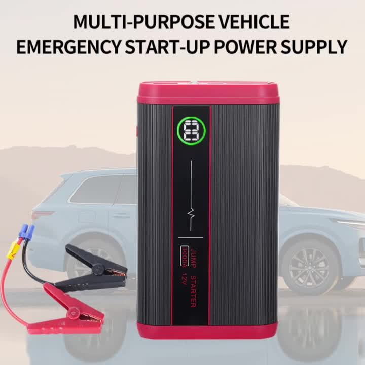 Lithium Jump Starter 3000A 8000mAh 12V Battery Pack USB-C Recharge Round LED Display for 6.0L Diesel for Garden, Patio and Yard Use
