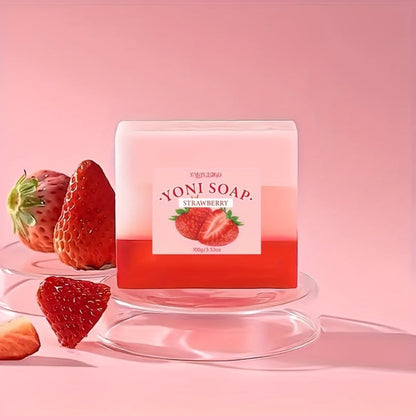 Strawberry Yoni Bath Set 4pcs for Women – Scented Yoni Oil & Soap Feminine Hygiene Kit pH Balance Odor Control Moisturizing Intimate Care
