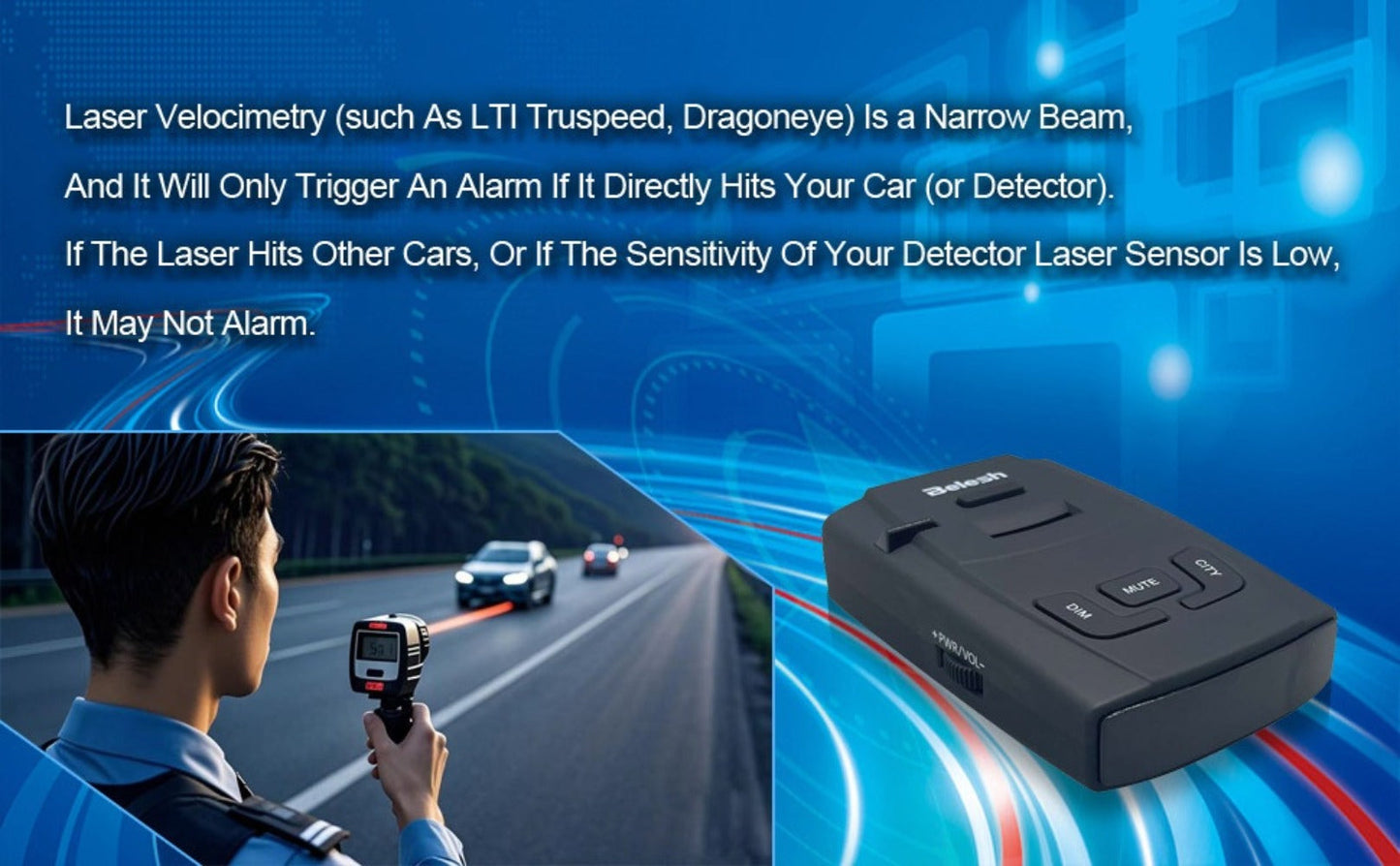 Radar Detector for Cars – S360 360° Long Range X/K/KA Band & Laser Detection with Voice Alerts, City Highway Mode
