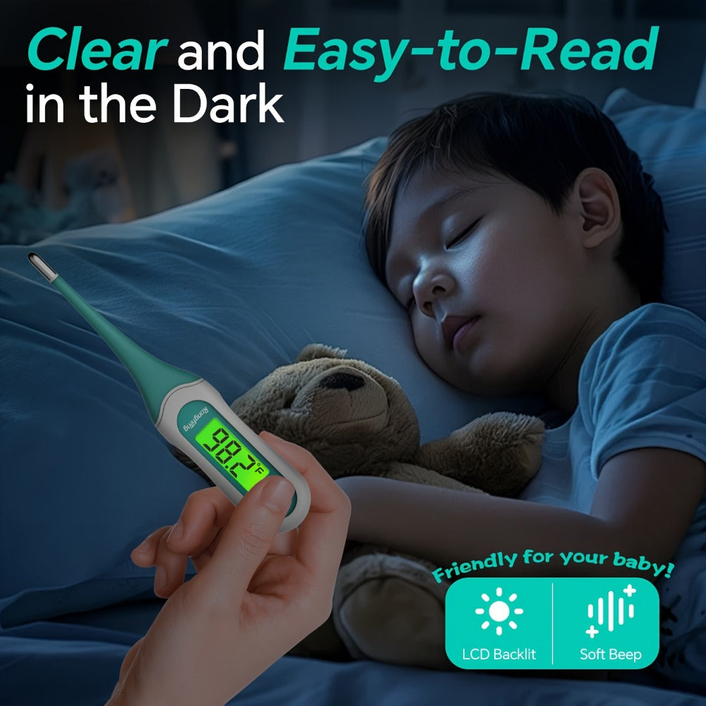 Digital Oral Thermometer for Adults & Kids, 8-Second Fast Read, Bendable Tip, 3-Color Fever Backlight