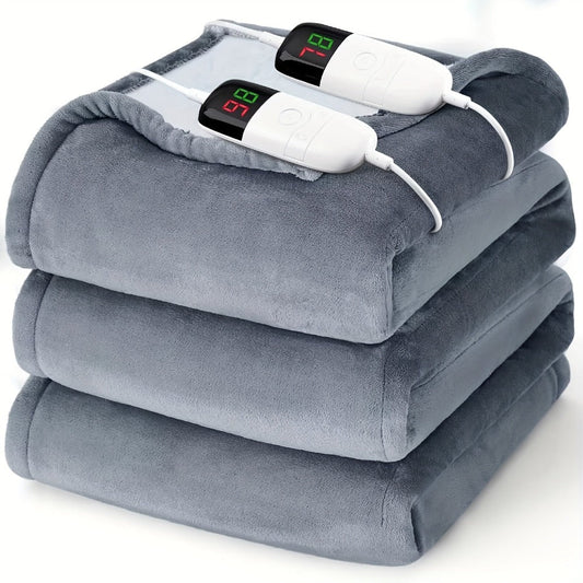 Electric Heated Blanket Dual Zone Independent Temperature Control A/B Zones for Entryways, Bedrooms and Living Spaces