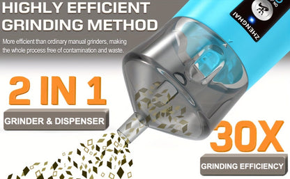 Electric Herb Grinder 150W USB-C Rechargeable - Dual Mode Pulse & Auto, Fast Grinding Dry Spices & Herbs