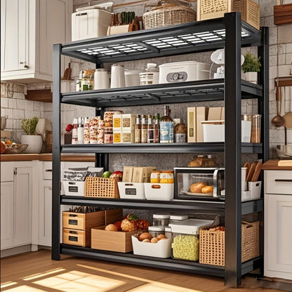 Garage Storage Shelves Adjustable Metal Shelving 72", Upgrade Double Layer Column Commercial Grade Utility Rack