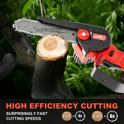 Mini Chainsaw Cordless 4 & 6 Inch Electric - Upgraded Portable Battery Chainsaw with Safety Lock