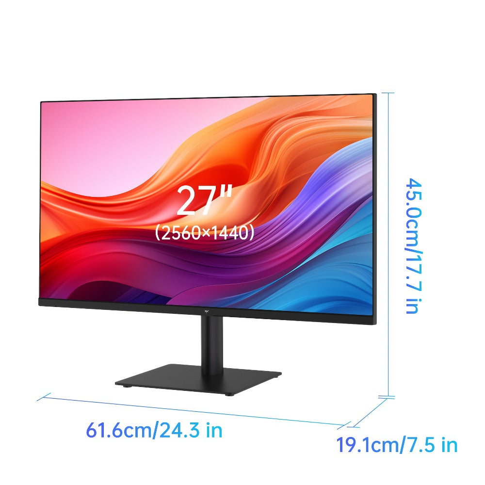 27-Inch QHD 100Hz Computer Monitor 2560x1440 IPS Display, AMD FreeSync, Ultra-Thin Bezel, HDMI DisplayPort