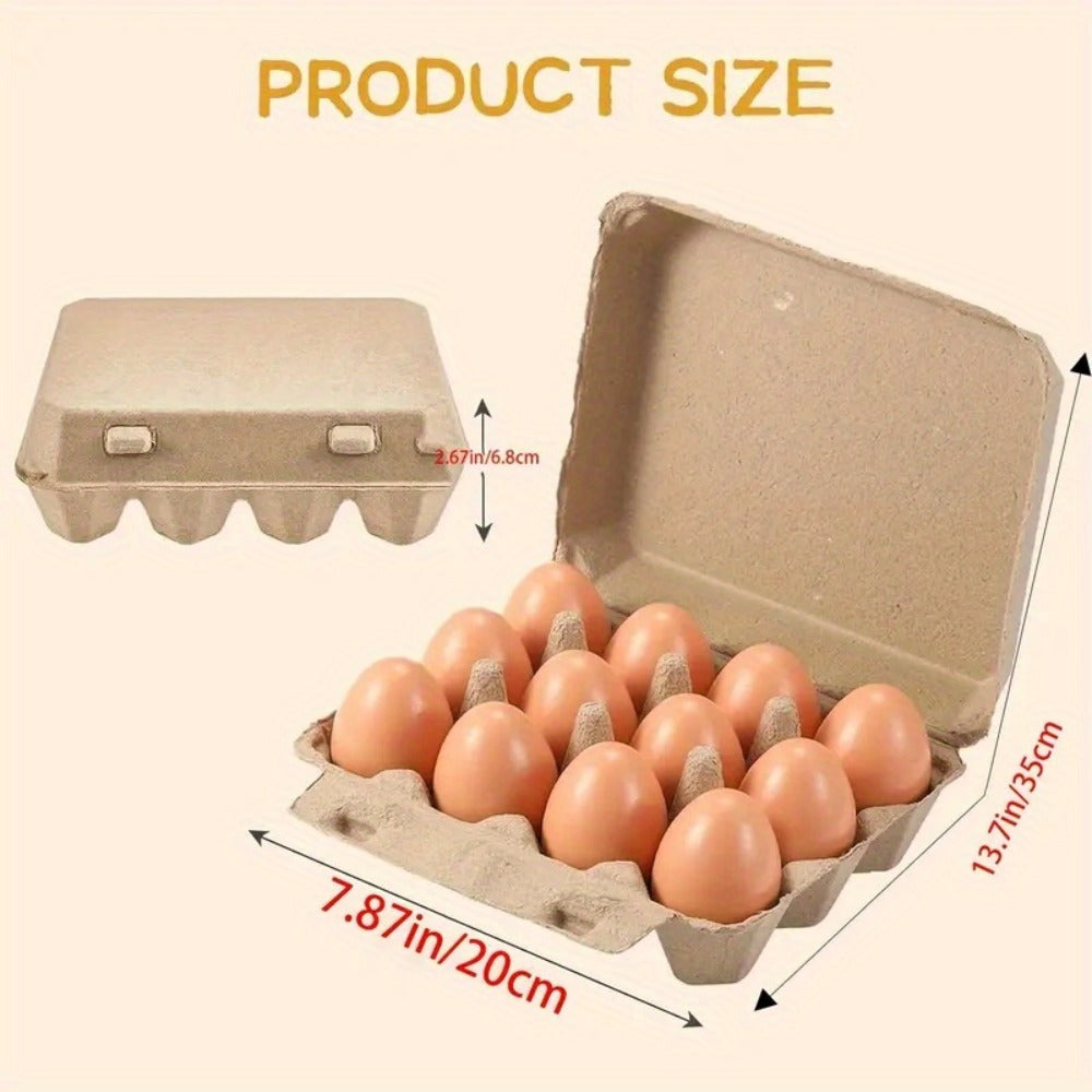 Egg Cartons 12 Egg Holder Reusable Pulp Egg Storage Container Box for Kitchen Chicken Coop for Home Cooking, Dining and Outdoor Meals