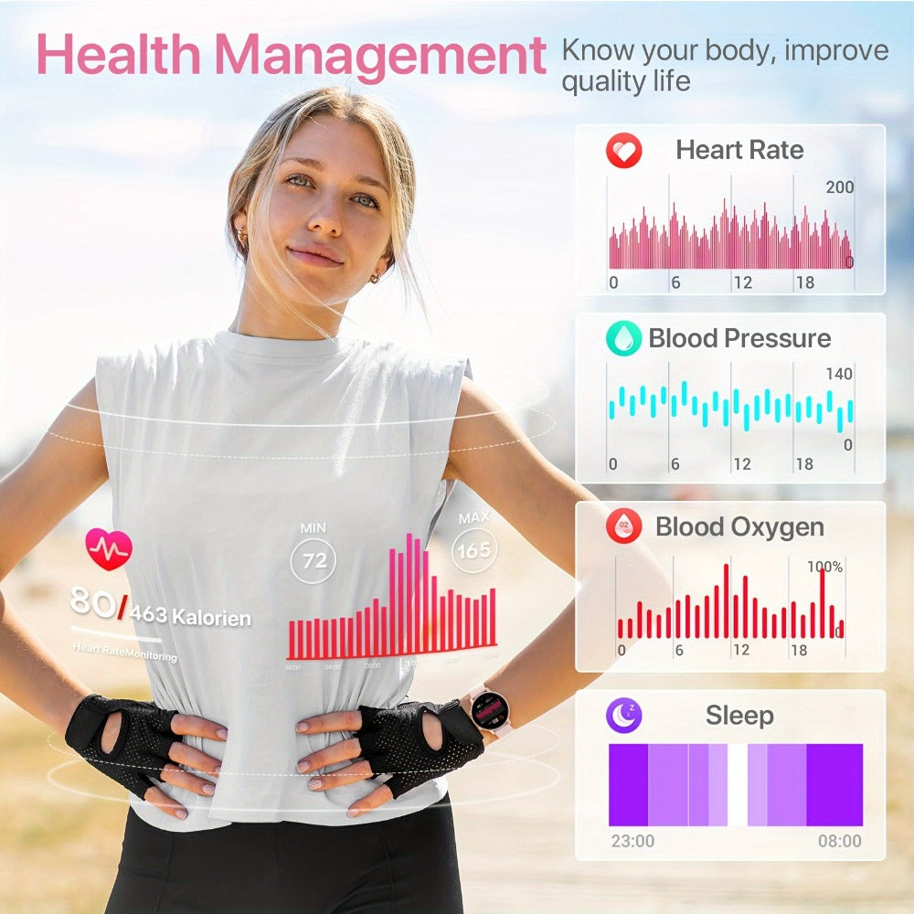 Smartwatch Voice Assistant for Women 1.39" Full Touch – Siri & Google, Wireless Calling, 100+ Sport Modes, Fitness Tracker, Weather