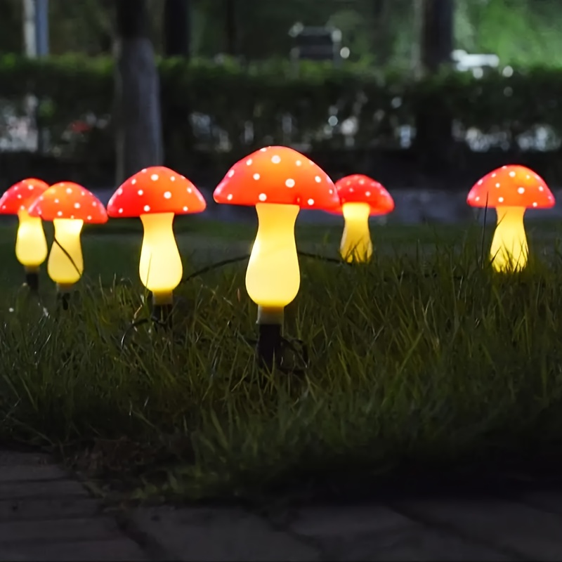 Solar Mushroom Garden Lights Outdoor 8 LED 8 Modes, for Garden, Pathway and Patio Lighting