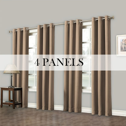 Grommet-Top Blackout Curtain Options in Nine Colors with Seven Width, Length or Panel-Count Labels