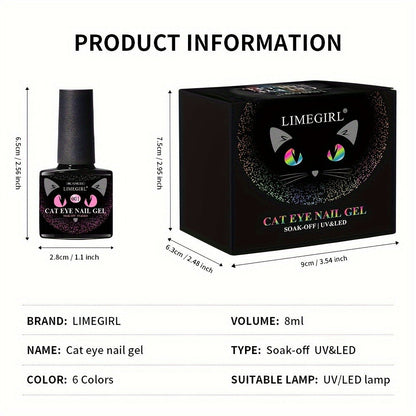 Cat Eye Gel Polish 8ml Holographic Chameleon Flash – Magnetic Sand 3D Color-Shifting Semi-Permanent UV LED Gel Varnish for Salon & Home DIY