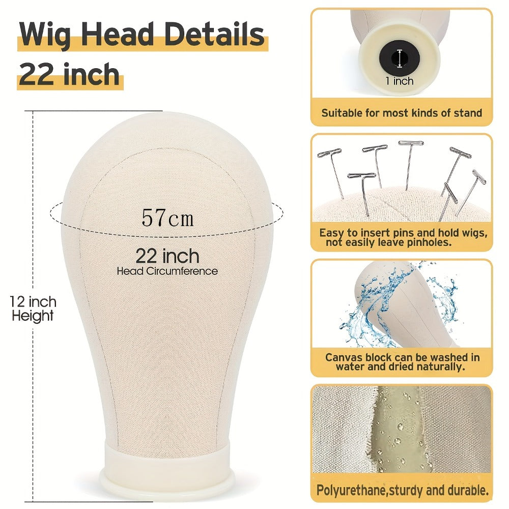 Mannequin Head Wig Stand Set with Adjustable Tripod 22 Inch Cosmetology Manikin Head for Wigs Styling Practice Display Pink Black White Home